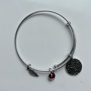 EARTH ANGEL Adjustable Silver Bangle Bracelet